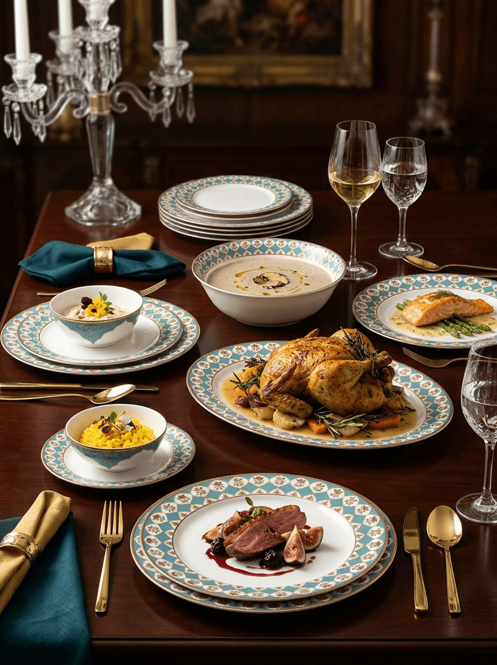 Food Presentably Set On Table